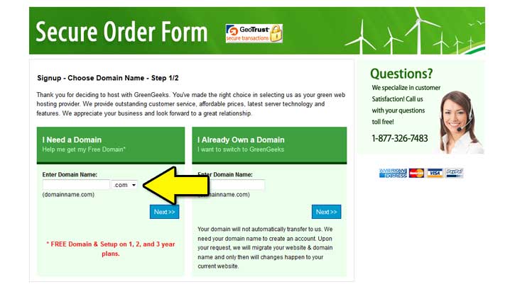 start your own blog - Green-Geeks-Order-Form